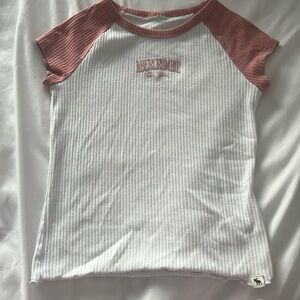 Red and White Abercrombie New York Shirt | Size S